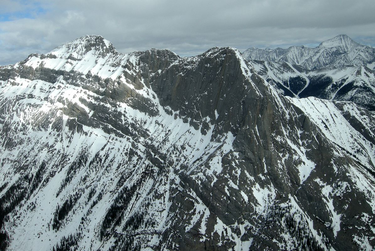35 Cave Mountain With Old Goat Mountain Beyond From Helicopter Between Mount Assiniboine And Canmore In Winter